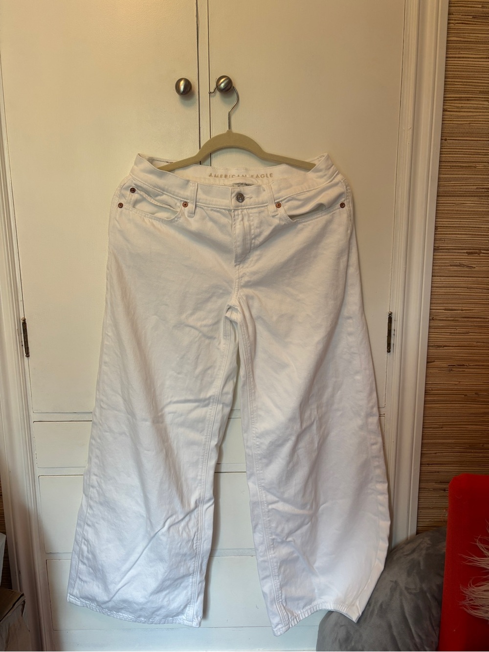 American Eagle Outfitters White Wide-Leg Flare Jeans